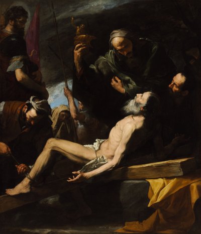 Martyrium des Heiligen Andreas (Museo de Bellas Artes de Budapest, 1628. Öl auf Leinwand, 209 x 183 cm) von Jusepe de Ribera